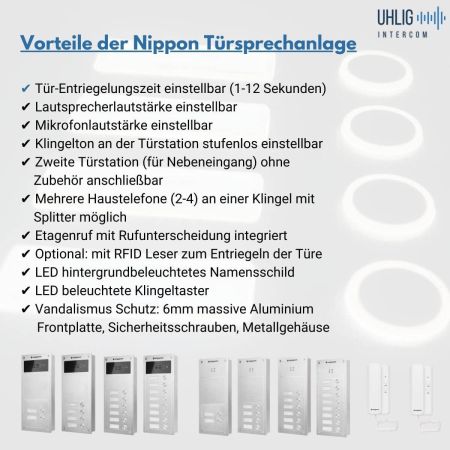 Preview: Vorteile Nippon Türsprechanlage / Klingelanlage